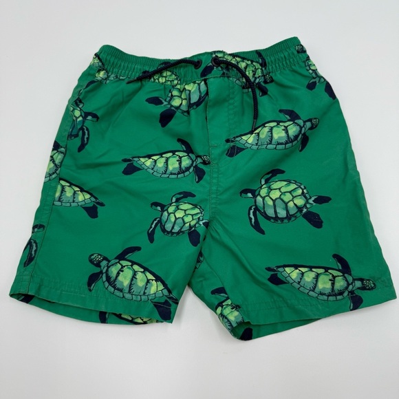 Tea Collection Boys Green Turtle Swim Trunks Shorts 4T - Picture 1 of 7